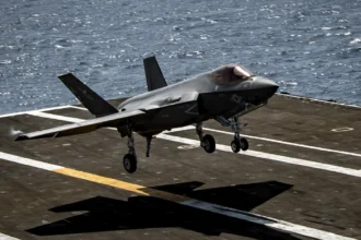 F-35C landing on USS John F. Kennedy