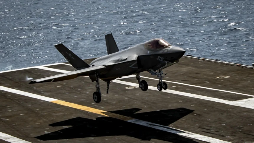 F-35C landing on USS John F. Kennedy