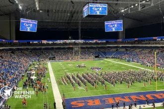 U.S. Air Force service member Alamodome fall